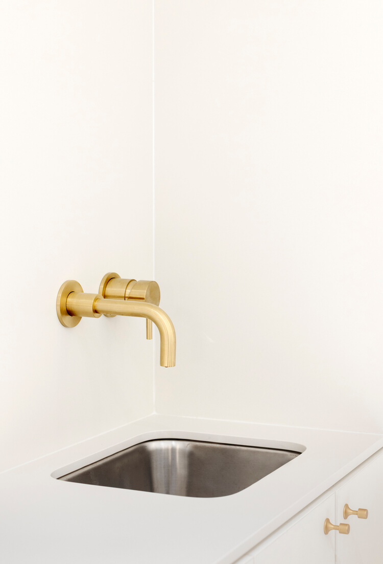 Wish Dry Bar Vancouver gold faucet detail