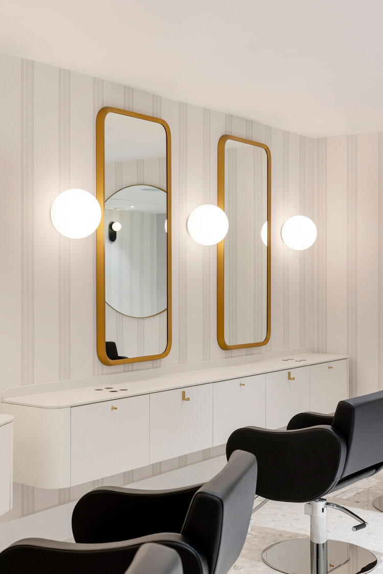 Wish Dry Bar Vancouver styling area with modern chairs