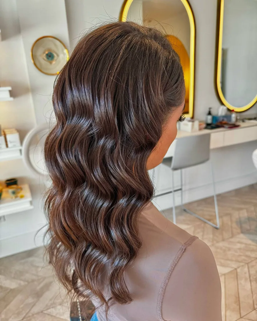 Glossy vintage waves styled at Wish Dry Bar