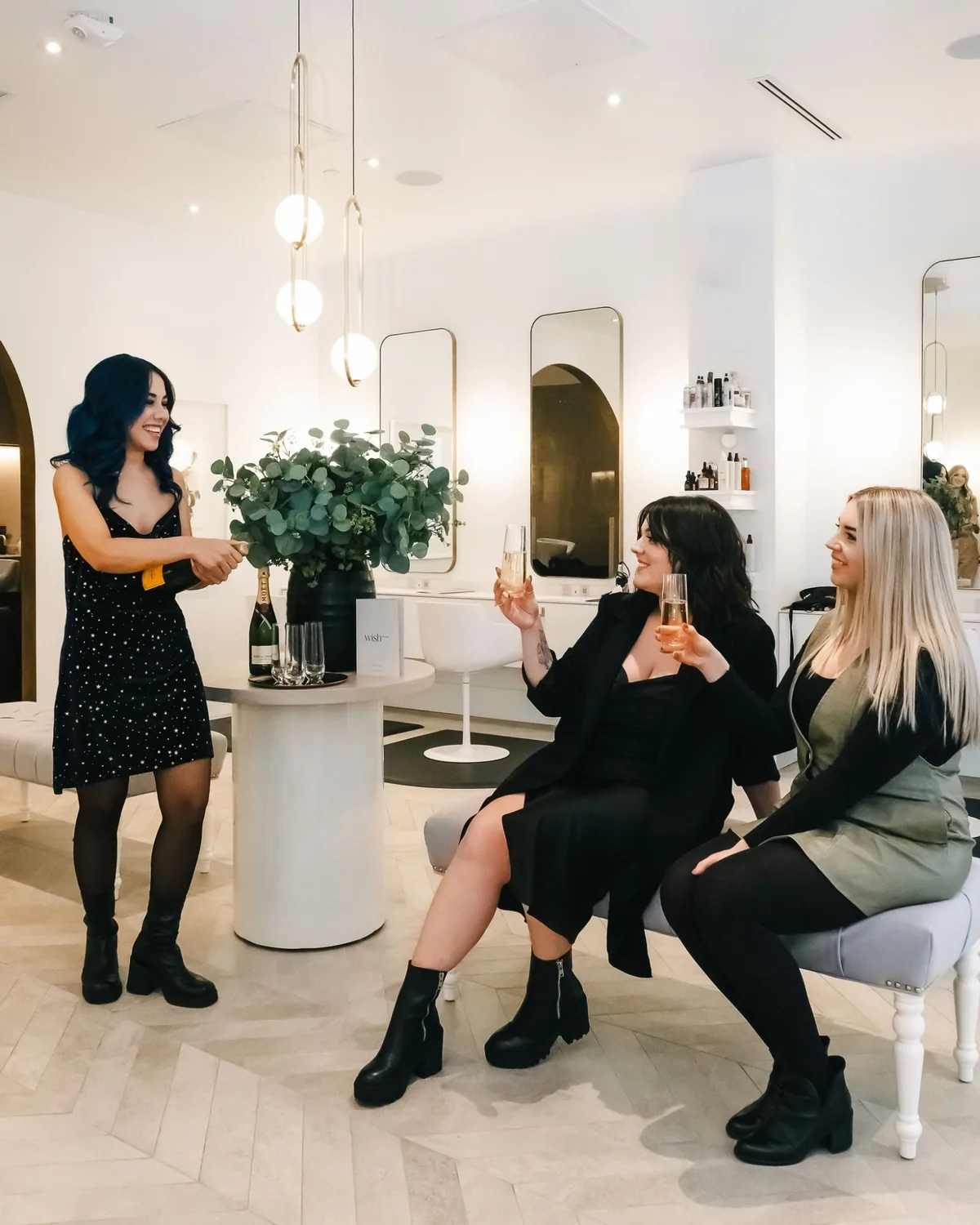 Group booking at Wish Dry Bar with drinks and styling for a private event