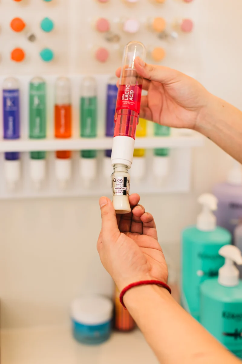 Kerastase Fusio-Dose treatment being mixed at Wish Dry Bar Vancouver