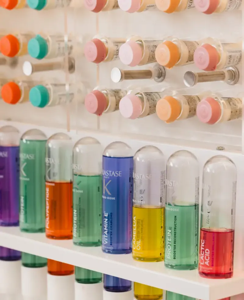 Kerastase Fusio-Dose booster wall at Wish Dry Bar in downtown Vancouver